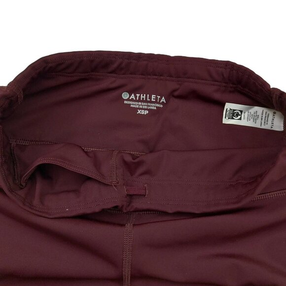 Athleta Ankle Leggings Youth XL 12/14 Burgundy Comfort Gym Training Running - Picture 3 of 11